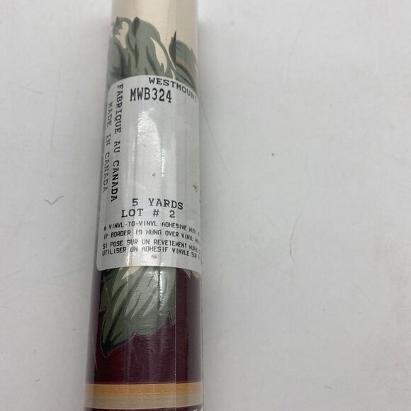 Westmount Wallpaper Border MWB324 Burgundy Green Paisley 5 Yds‎ - Picture 2 of 7